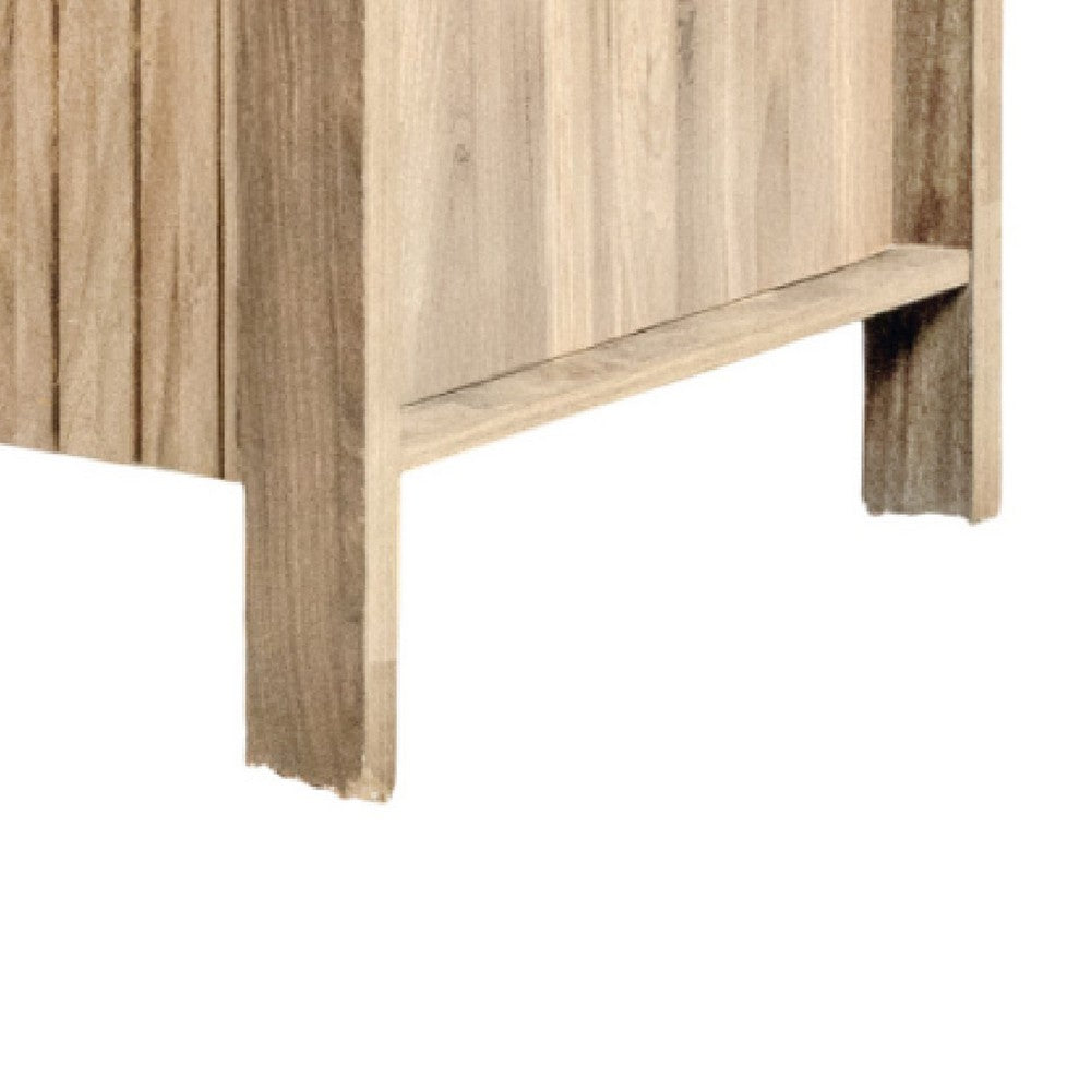 Hay Coffee Table | 47" Rectangular Top | 2 Reeded Drawers | Beige