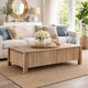 Hay Coffee Table | 47" Rectangular Top | 2 Reeded Drawers | Beige