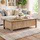 Hay Coffee Table | 47" Rectangular Top | 2 Reeded Drawers | Beige