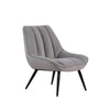 Rea Accent Chair | Tufted Back w Wrap Around Arms | Gray Velvet