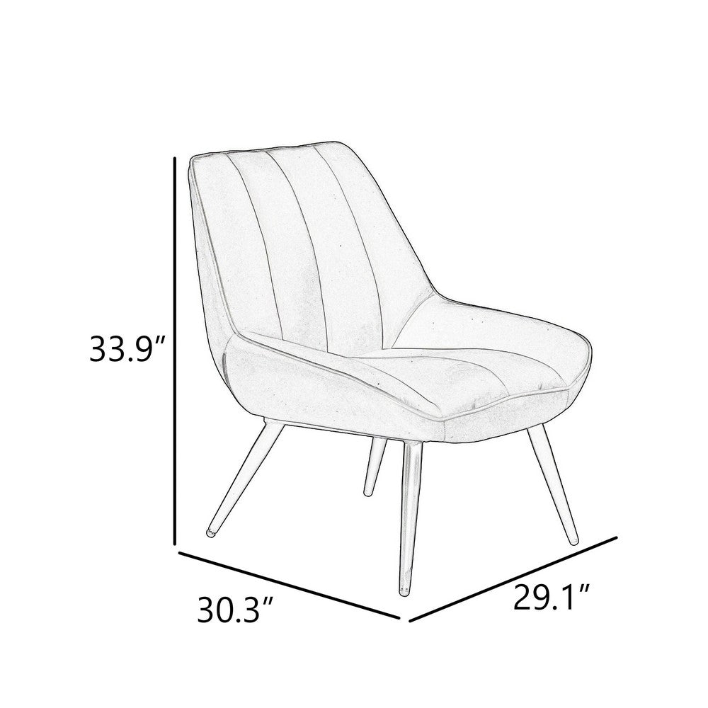 Rea Accent Chair | Tufted Back w Wrap Around Arms | Gray Velvet