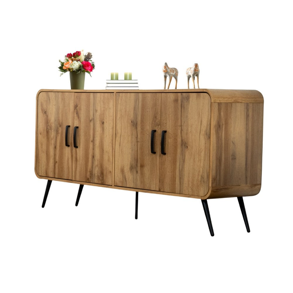 Wea TV Media Console | 63" | 4 Cabinet Doors | Oak Brown Laminate