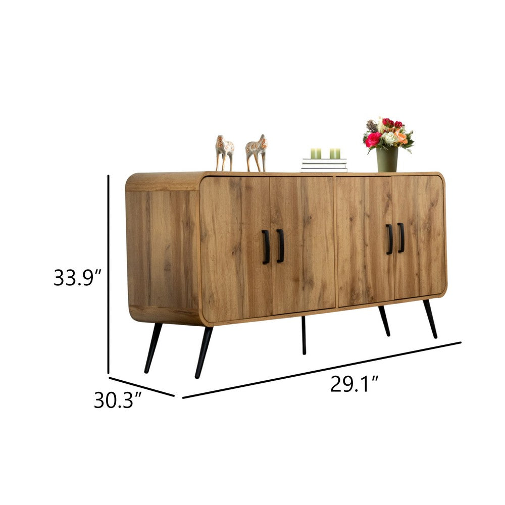 Wea TV Media Console | 63" | 4 Cabinet Doors | Oak Brown Laminate