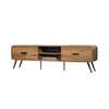 Wea TV Media Console | 71" | 2 Drawers w Open Shelves | Oak Brown