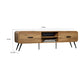 Wea TV Media Console | 71" | 2 Drawers w Open Shelves | Oak Brown