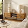 Wea TV Media Console | 71" | 2 Drawers w Open Shelves | Oak Brown