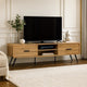 Wea TV Media Console | 71" | 2 Drawers w Open Shelves | Oak Brown