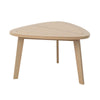 Outdoor Side End Table | 28" Slatted Triangle Top | Natural Brown