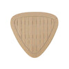 Outdoor Side End Table | 28" Slatted Triangle Top | Natural Brown