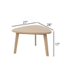 Outdoor Side End Table | 28" Slatted Triangle Top | Natural Brown