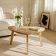 Outdoor Side End Table | 28" Slatted Triangle Top | Natural Brown