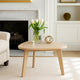 Outdoor Side End Table | 28" Slatted Triangle Top | Natural Brown