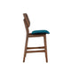 Scar Counter Height Chair Set of 2 | Teal Green Cushion | Walnut Brown
