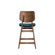 Scar Counter Height Chair Set of 2 | Teal Green Cushion | Walnut Brown