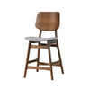 Scar Counter Height Chair Set of 2 | Light Gray Cushion | Walnut Brown