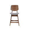 Scar Counter Height Chair Set of 2 | Light Gray Cushion | Walnut Brown