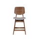 Scar Counter Height Chair Set of 2 | Light Gray Cushion | Walnut Brown