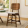 Scar Counter Height Chair Set of 2 | Light Gray Cushion | Walnut Brown