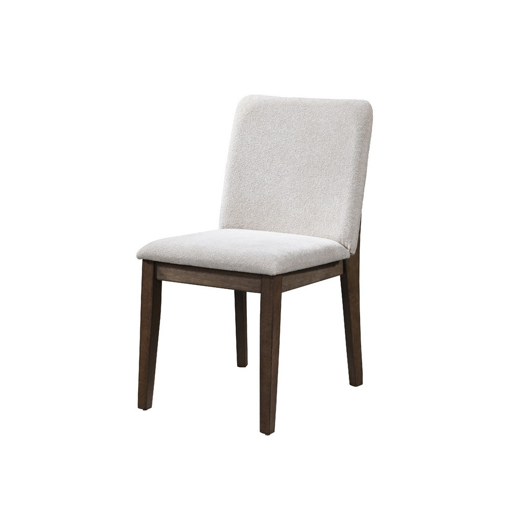 Ony Dining Side Chair Set of 2 | Cream Seat & Back Cushion | Brown