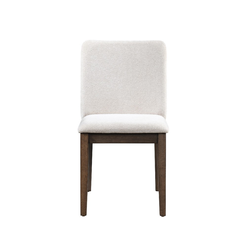 Ony Dining Side Chair Set of 2 | Cream Seat & Back Cushion | Brown