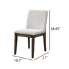 Ony Dining Side Chair Set of 2 | Cream Seat & Back Cushion | Brown