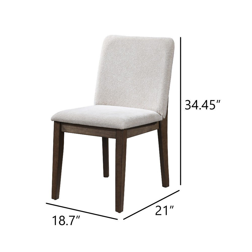 Ony Dining Side Chair Set of 2 | Cream Seat & Back Cushion | Brown