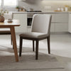 Ony Dining Side Chair Set of 2 | Cream Seat & Back Cushion | Brown