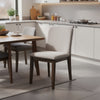 Ony Dining Side Chair Set of 2 | Cream Seat & Back Cushion | Brown