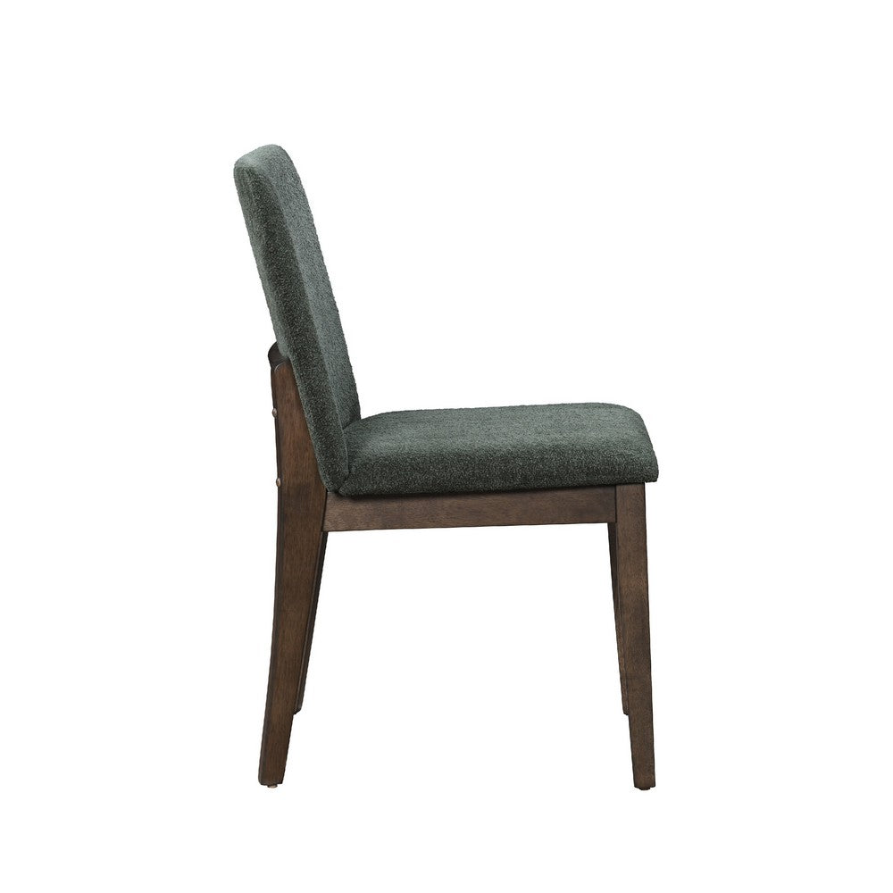 Ony Dining Side Chair Set of 2 | Cream Seat & Back Cushion | Forest Green