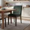 Ony Dining Side Chair Set of 2 | Cream Seat & Back Cushion | Forest Green