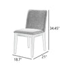 Ony Dining Side Chair Set of 2 | Seat & Back Cushion | Stone Gray | Black