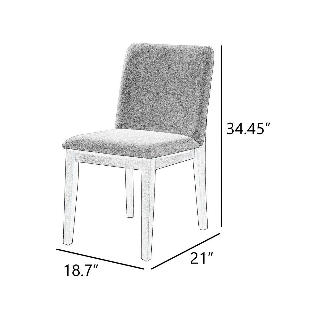 Ony Dining Side Chair Set of 2 | Seat & Back Cushion | Stone Gray | Black