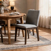 Ony Dining Side Chair Set of 2 | Seat & Back Cushion | Stone Gray | Black