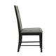 Sevy Dining Side Chair Set of 2 | Gray Ribbed Back | Black Rubberwood