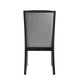 Sevy Dining Side Chair Set of 2 | Gray Ribbed Back | Black Rubberwood