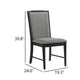 Sevy Dining Side Chair Set of 2 | Gray Ribbed Back | Black Rubberwood