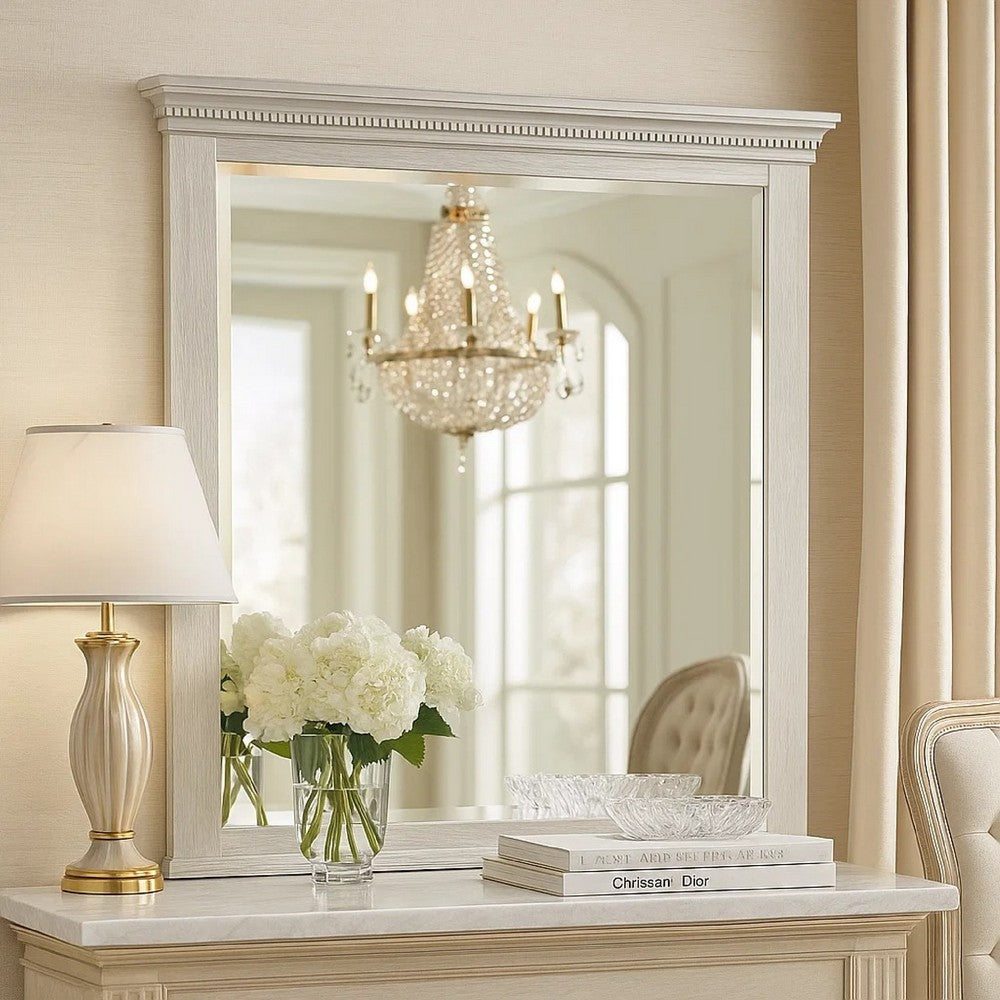 Vanity Dresser Mirror | Crown Moldings | Mist Gray | 42"