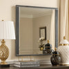Odiy Vanity Dresser Mirror | Charcoal Gray | 42" Solid Pine Wood
