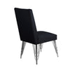 Zoe Dining Side Chair Set of 2 | Black Velvet Upholstery | Chrome Legs