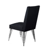 Zoe Dining Side Chair Set of 2 | Black Velvet Upholstery | Chrome Legs