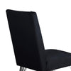 Zoe Dining Side Chair Set of 2 | Black Velvet Upholstery | Chrome Legs
