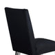 Zoe Dining Side Chair Set of 2 | Black Velvet Upholstery | Chrome Legs