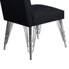 Zoe Dining Side Chair Set of 2 | Black Velvet Upholstery | Chrome Legs