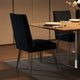Zoe Dining Side Chair Set of 2 | Black Velvet Upholstery | Chrome Legs