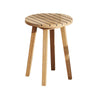 Heya Outdoor Side End Table | 20" Slatted Round Top | Natural Brown