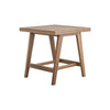 Outdoor Side End Table | 24" Slatted Top | Natural Brown Acacia Wood