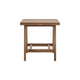 Outdoor Side End Table | 24" Slatted Top | Natural Brown Acacia Wood