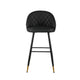 Oby Bar Height Chair Set of 2 | Tufted Black Vegan Leather | Angled Legs