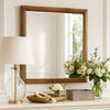 Tey Vanity Dresser Mirror | Honey Brown | Solid Rubberwood 39"