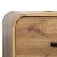 Wea Bed Side End Table | 1 Drawer | Black Angled Legs | Natural Oak Brown